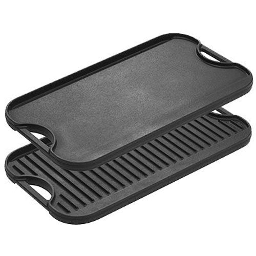 Lodge LPGI3 Parrilla Reversible de hierro fundido, 20 pulgadas x 10.4 pulgadas, 1 pieza