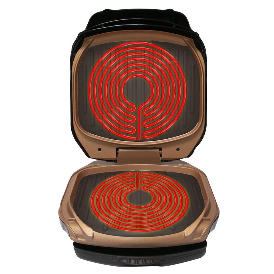 ELECTRIC GRILL parrilla eléctrica multiusos. Diseñado para DRENAR LA GRASA y cocinar los alimentos de AMBOS lados AL MISMO TIEMPO.