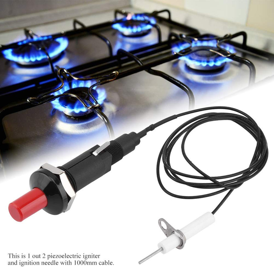 Encendedor piezoeléctrico - Juego de encendido Piezo Spark 1 Out 2 Kit de encendido Piezo Spark Grill BBQ Grill Botón de encendido para estufa de chimenea Gas