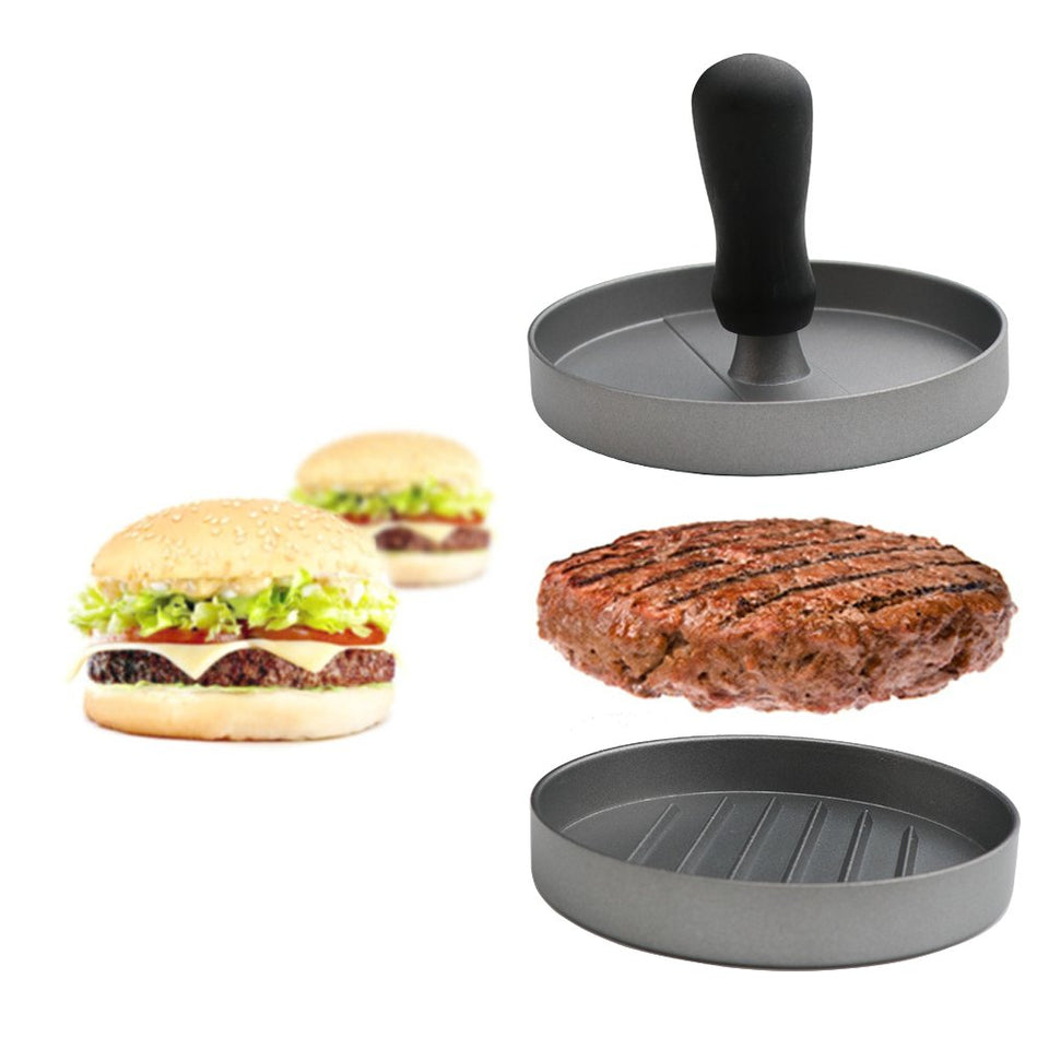 Prensa para hamburguesas, Prensa para hamburguesas de aluminio con Heavy Duty Patty eléctrica Sartén Antiadherente, profesional Hamburguesa de calidad alimentaria molde ideal para barbacoa, Hogar, fiestas, Picnic, accesorios de cocina para hamburguesa