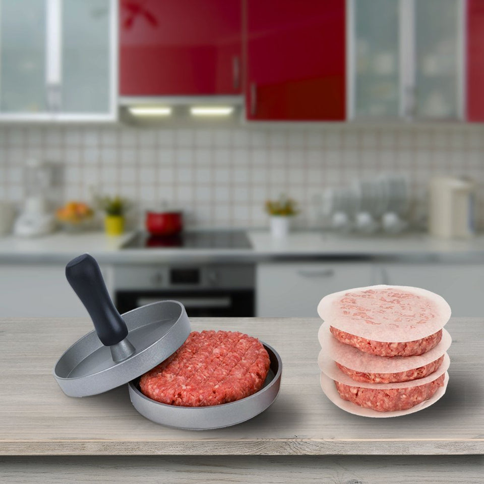 Prensa para hamburguesas, Prensa para hamburguesas de aluminio con Heavy Duty Patty eléctrica Sartén Antiadherente, profesional Hamburguesa de calidad alimentaria molde ideal para barbacoa, Hogar, fiestas, Picnic, accesorios de cocina para hamburguesa