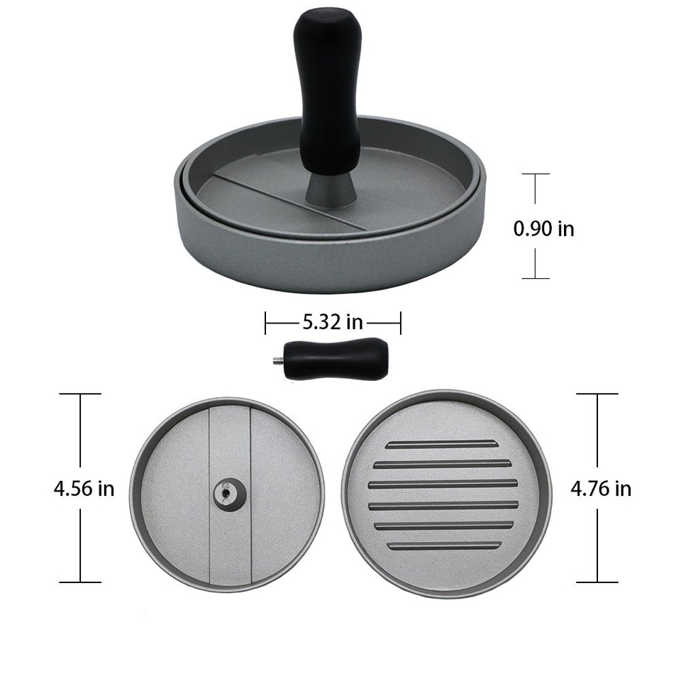 Prensa para hamburguesas, Prensa para hamburguesas de aluminio con Heavy Duty Patty eléctrica Sartén Antiadherente, profesional Hamburguesa de calidad alimentaria molde ideal para barbacoa, Hogar, fiestas, Picnic, accesorios de cocina para hamburguesa