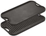 Lodge LPGI3 Parrilla Reversible de hierro fundido, 20 pulgadas x 10.4 pulgadas, 1 pieza
