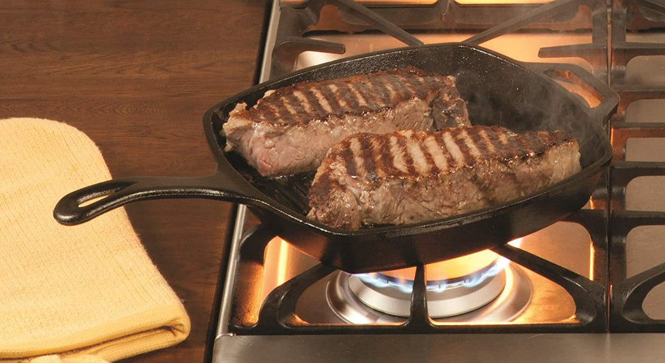 Lodge sartén parrilla cuadrado presazonado, 26.7 cm