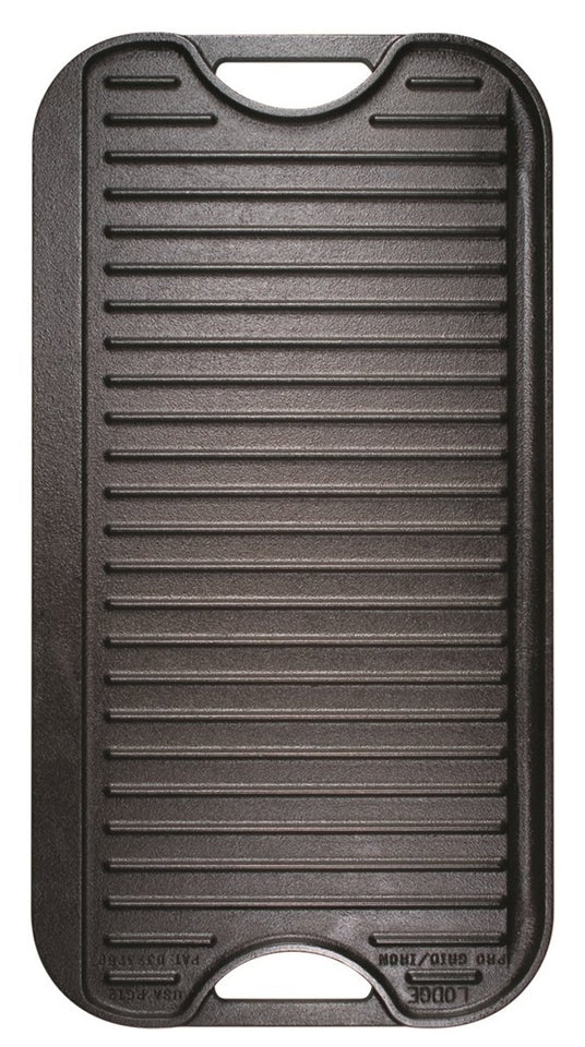 Lodge LPGI3 Parrilla Reversible de hierro fundido, 20 pulgadas x 10.4 pulgadas, 1 pieza