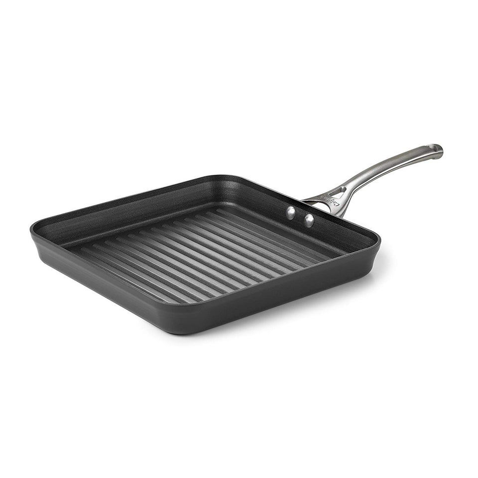 Calphalon Olla antiadherente de aluminio anodizado contemporáneo, cuadrada, 28 cm, color negro
