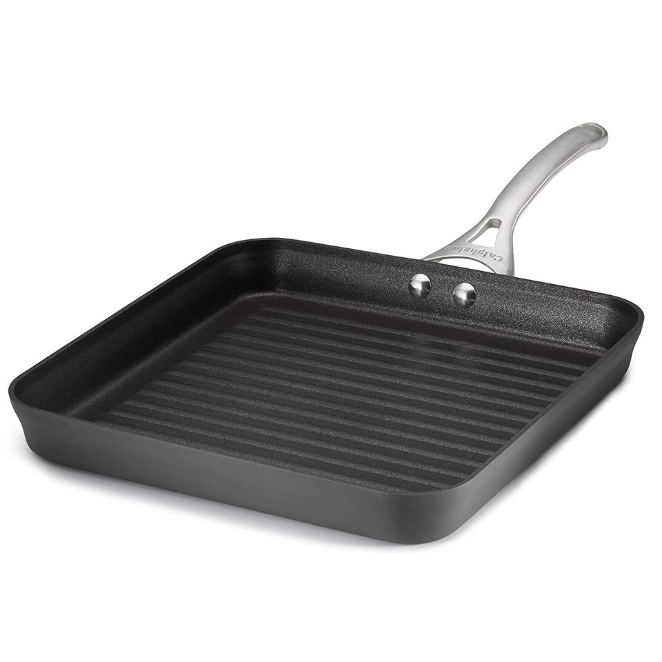 Calphalon Olla antiadherente de aluminio anodizado contemporáneo, cuadrada, 28 cm, color negro