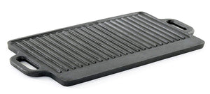 ProSource hg-1101-griddle - Parrilla de hierro fundido con doble quemador reversible, resistente, profesional, 50.80 cm x 23 cm, color negro