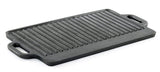 ProSource hg-1101-griddle - Parrilla de hierro fundido con doble quemador reversible, resistente, profesional, 50.80 cm x 23 cm, color negro