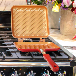 Cobre rojo flipwich antiadherente Sandwich y a la parrilla panini Maker Bulbhead