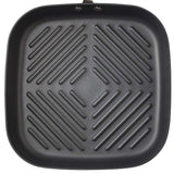Rachael Ray Cucina sartén antiadherente anodizado duro, rojo, gris (Gray with Red Handles), 11-in Deep Square Grill Pan, 1