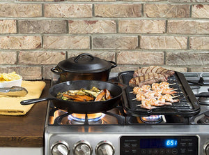 Lodge LPGI3 Parrilla Reversible de hierro fundido, 20 pulgadas x 10.4 pulgadas, 1 pieza