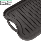 Vremi 20 inch Cast Iron Griddle for Kitchen Stove Top - Large Nonstick Two Burner Flat Universal Pancake Grill Griddle Pan Pre-seasoned Reversible Portable for Indoor Oven Gas Stovetop or Outdoor BBQ